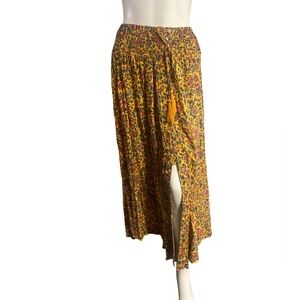 Cynthia Rowley Floral Yellow Maxi Skirt Size Xs